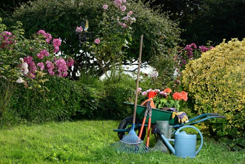 Landscape gardening in Blackwall with modern urban planting and paving